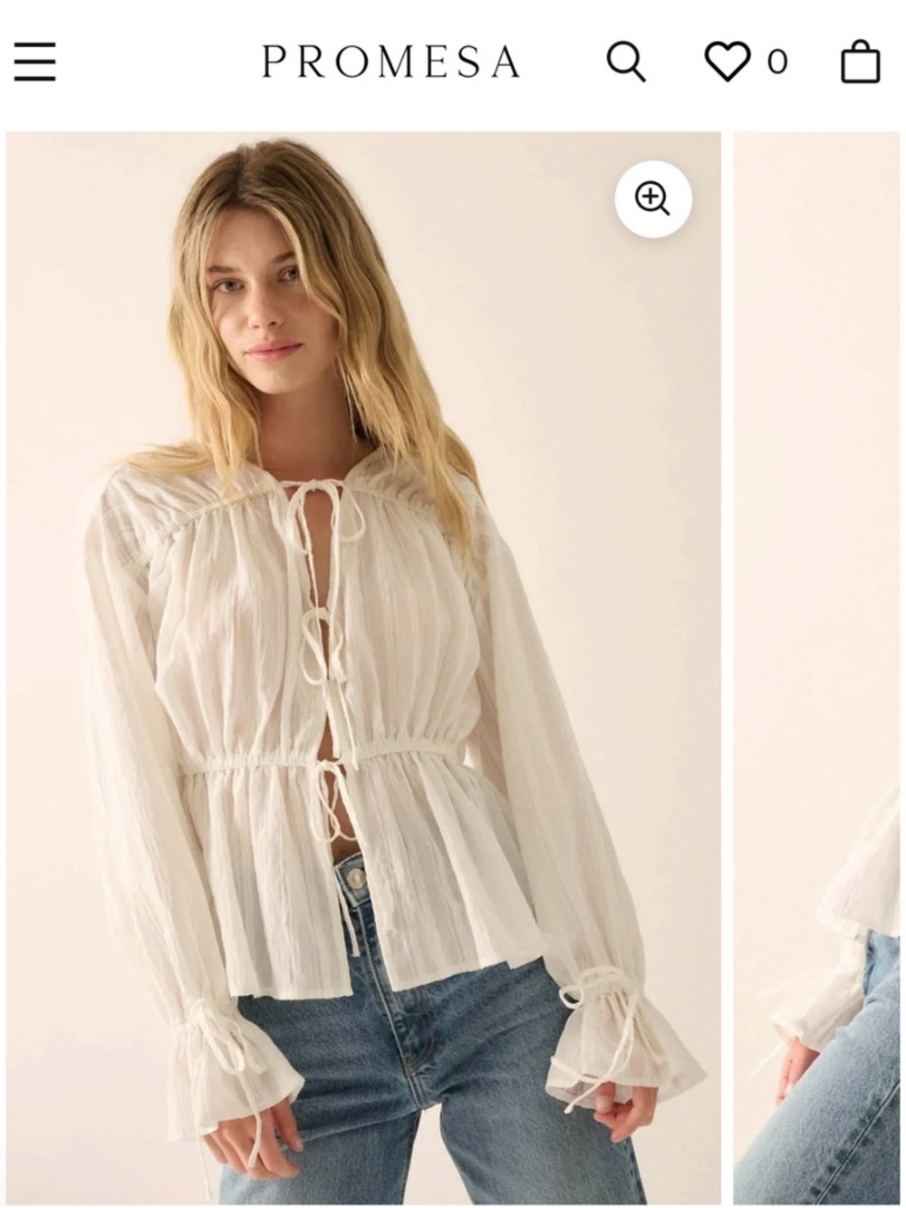 Promesa Treasured Beauty Tonal-Stripe Tie-Front Blouse.